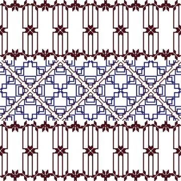 Complex for embroidery geometric patterns Stock Illustration