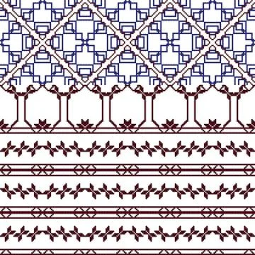 Complex for embroidery geometric patterns Stock Illustration