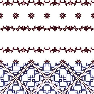 Complex for embroidery geometric patterns Stock Illustration