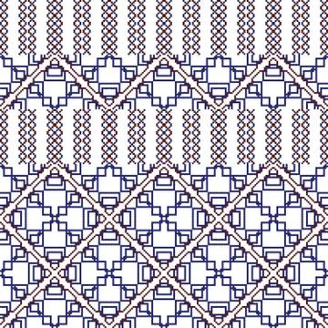 Complex for embroidery geometric patterns Stock Illustration