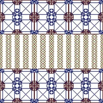 Complex for embroidery geometric patterns Stock Illustration