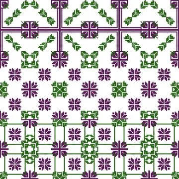 Complex for embroidery geometric patterns Illustrazione stock