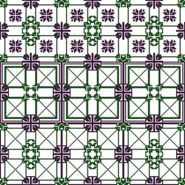 Complex for embroidery geometric patterns Stock Illustration