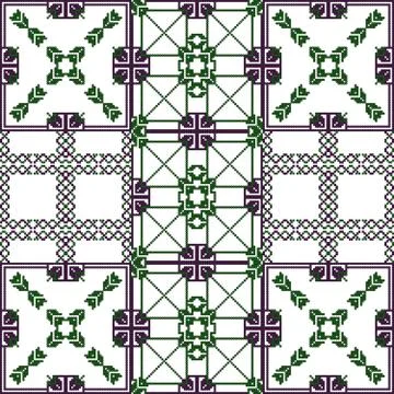 Complex for embroidery geometric patterns Stock Illustration