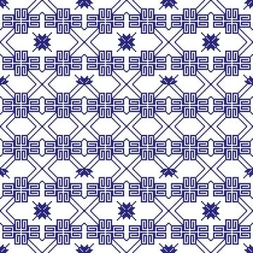 Complex for embroidery geometric patterns Illustrazione stock