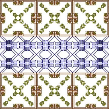 Complex for embroidery geometric patterns Stock Illustration