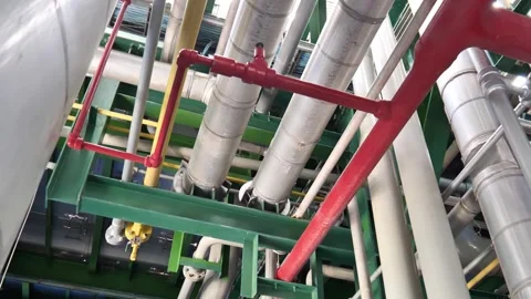 Complex Engineering Design of Industrial Chemical Pipeline Network 4K Vídeos de archivo 337941662