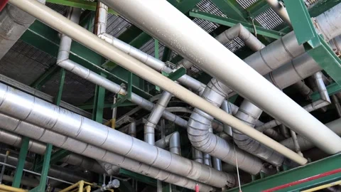 Complex Engineering Design of Industrial Chemical Pipeline Network 4K Vídeo Stock 337941664