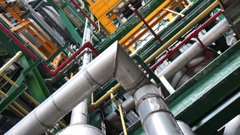 Complex engineering structures in an oil refinery featuring interconnected indus 動画素材 347795137
