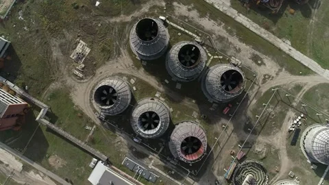 Complex engineering structures of a polymer plant. Video stock 165987779