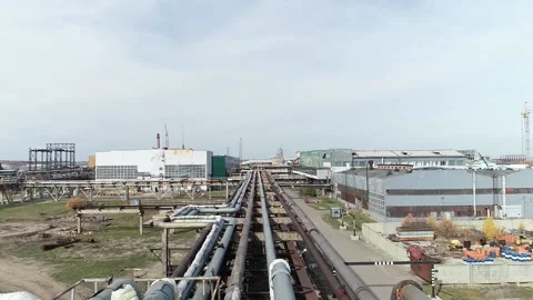 Complex engineering structures of a polymer plant. Video stock 165987791