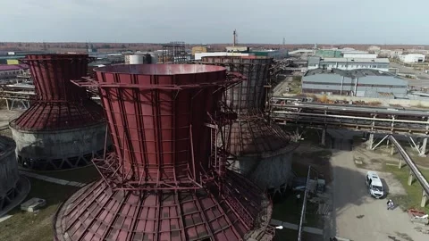 Complex engineering structures of a polymer plant. Video stock 165987794