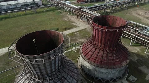 Complex engineering structures of a polymer plant. Video stock 165987841