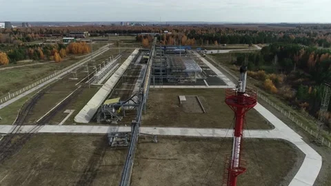 Complex engineering structures of a polymer plant. Video stock 165987850
