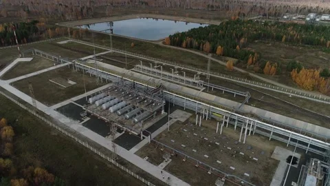 Complex engineering structures of a polymer plant. Video stock 165987882