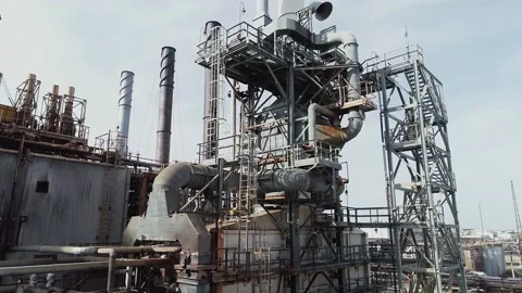 Complex engineering structures of a polymer plant. Video stock 165987924