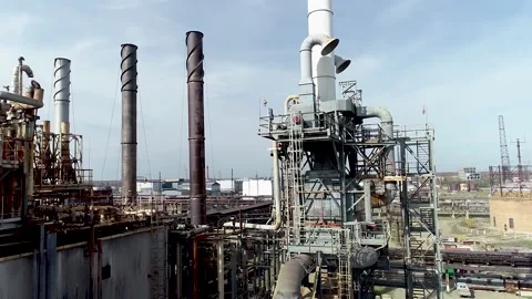 Complex engineering structures of a polymer plant. Video stock 165987952