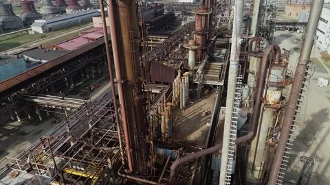 Complex engineering structures of a polymer plant. Video stock 165987955