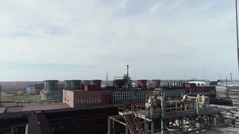 Complex engineering structures of a polymer plant. Video stock 165987968