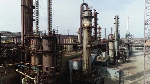 Complex engineering structures of a polymer plant. Video stock 165987979