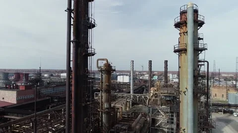 Complex engineering structures of a polymer plant. Video stock 165987991