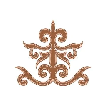 Complex ethnic vector ornament inspired by Kyrgyz nomadic heritage. Elegant Illustrazione stock