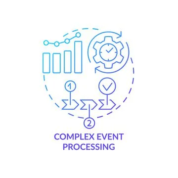 Complex event processing blue gradient concept icon イラスト素材