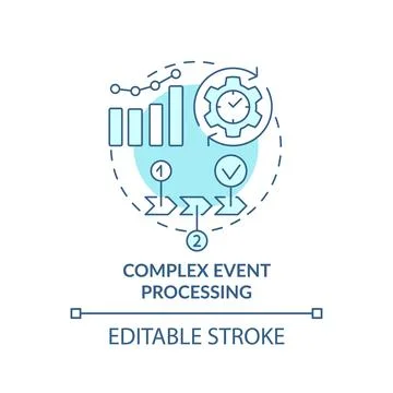 Complex event processing turquoise concept icon イラスト素材
