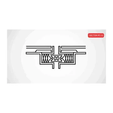 Complex expansion joint system technical engineering diagram Stock Illustration