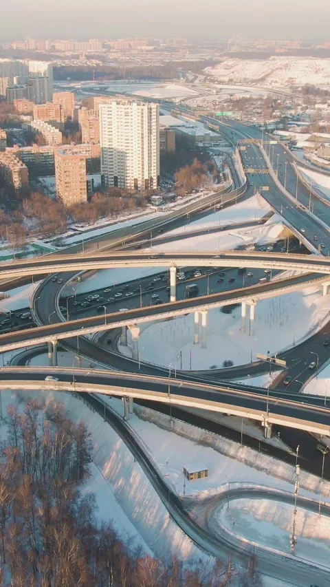 Complex Flyover and Road Traffic at Sunn... | Stock Video | Pond5