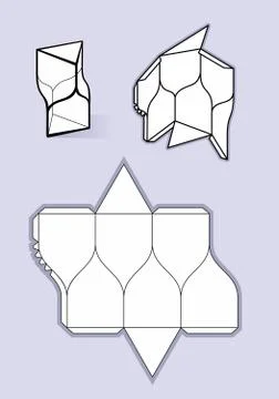 Complex form with blueprint template Stock Illustration