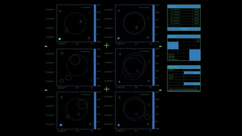 Complex futuristic HUD interface for technology background Stock Footage 284465105