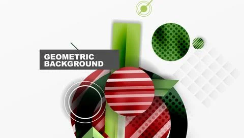 Complex geometric background with circles and triangles 库存插图