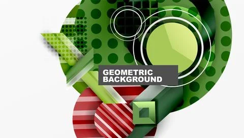 Complex geometric background with circles and triangles Stock Illustration