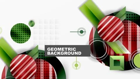 Complex geometric background with circles and triangles Stock Illustration