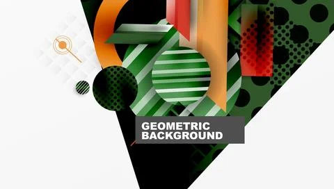 Complex geometric background with circles and triangles Stock Illustration