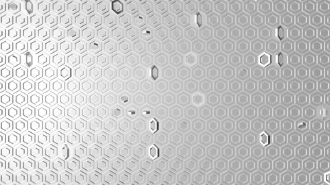 Complex geometric background of gray hexagons rotating in different directions Stock Footage 120847002