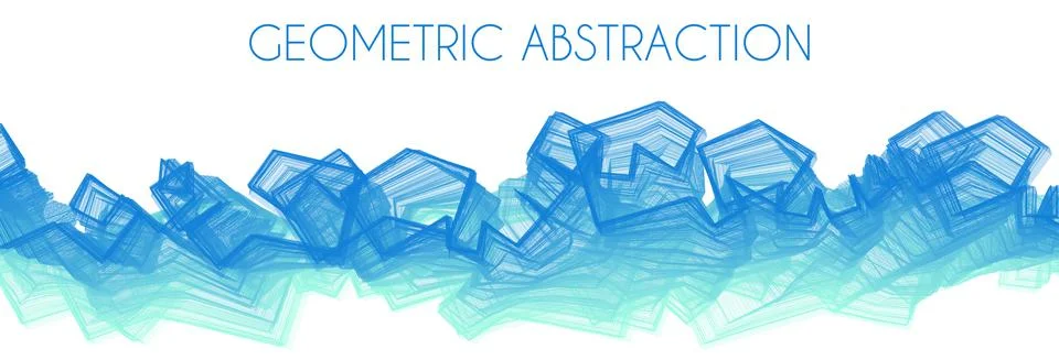 Complex geometric blue abstraction. Vector graphics Stock Illustration