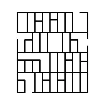 Complex geometric line pattern creating abstract labyrinth design Stock Illustration