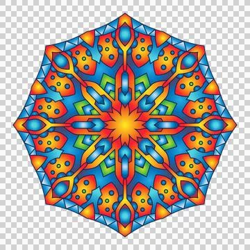Complex geometric mosaic mandala isolated vector Stock Illustration