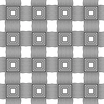 Complex geometric pattern of interwoven lines and shapes Stock Illustration