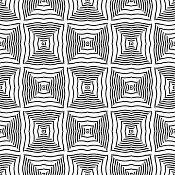 Complex geometric pattern of interwoven lines and shapes Stock Illustration