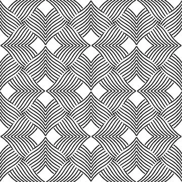 Complex geometric pattern of interwoven lines and shapes Illustrazione stock