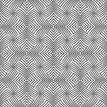 Complex geometric pattern of interwoven lines and shapes Stock Illustration