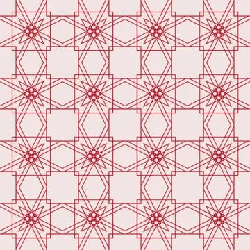 Complex geometric pattern of interwoven lines and shapes Stock Illustration