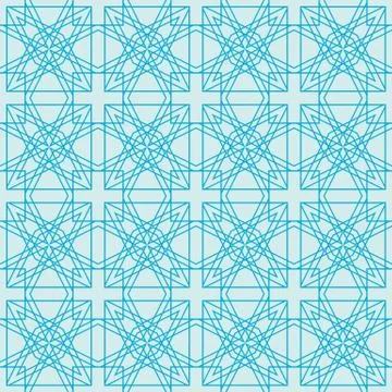 Complex geometric pattern of interwoven lines and shapes Stock Illustration