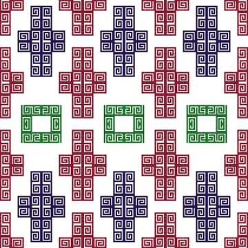 Complex geometric patterns in the style of pixel art. Stock Illustration