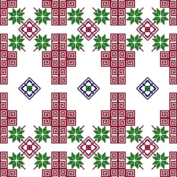 Complex geometric patterns in the style of pixel art. Stock Illustration