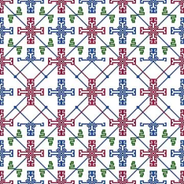 Complex geometric patterns in the style of pixel art. 스톡 일러스트