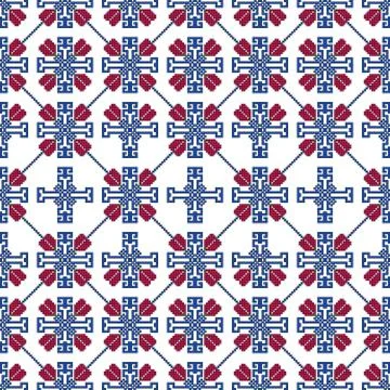 Complex geometric patterns in the style of pixel art. Stock Illustration